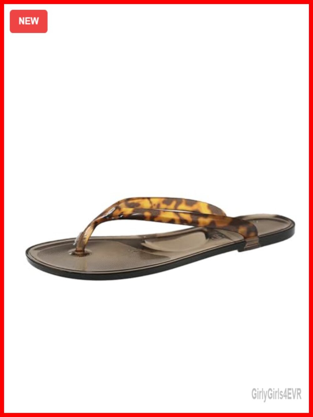 Tortoise Shell Jelly Flip Flop Sandals Women Slip On